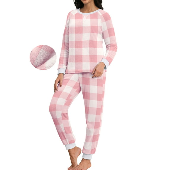 MINTREUS Womens Christmas Fannel Fuzzy Pajamas - Plush Fleece Set with Pockets | Holiday Gift & Toasty Loungewear