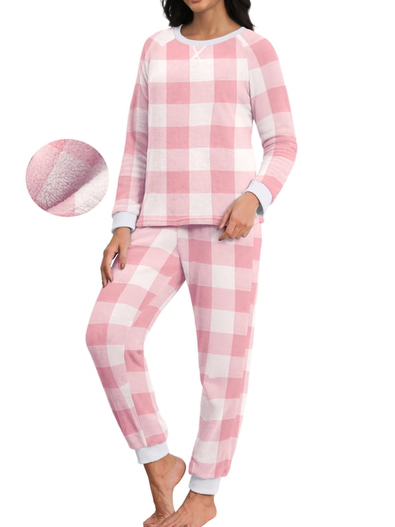 Womens Christmas Flannel Fuzzy Pajamas - Plush Fleece Set with Pockets | Holiday Gift & Toasty Loungewear