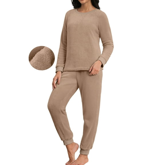 MINTREUS Womens Christmas Fannel Fuzzy Pajamas - Plush Fleece Set with Pockets | Holiday Gift & Toasty Loungewear