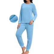 MINTREUS Womens Christmas Flannel Fuzzy Pajamas - Plush Fleece Set with Pockets | Holiday Gift & Toasty Loungewear