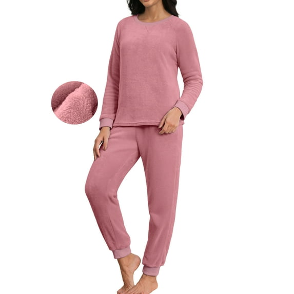 MINTREUS Womens Christmas Fannel Fuzzy Pajamas - Plush Fleece Set with Pockets | Holiday Gift & Toasty Loungewear