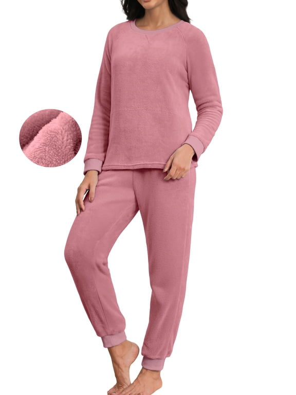 Womens Christmas Flannel Fuzzy Pajamas - Plush Fleece Set with Pockets | Holiday Gift & Toasty Loungewear