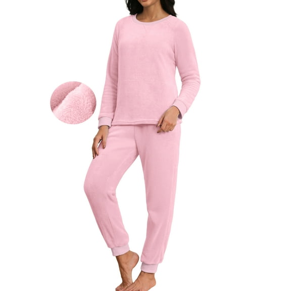 MINTREUS Womens Christmas Fannel Fuzzy Pajamas - Plush Fleece Set with Pockets | Holiday Gift & Toasty Loungewear