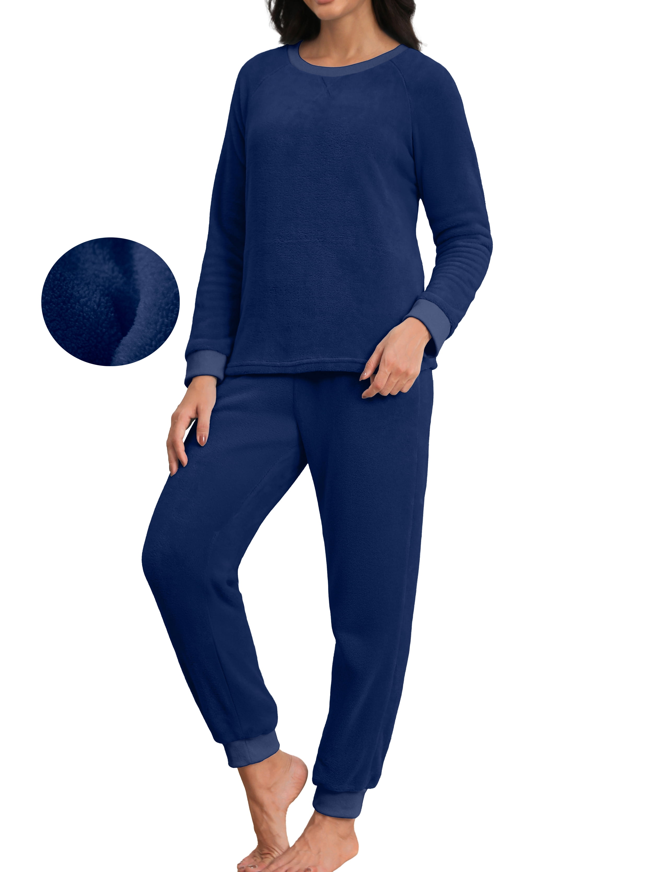 MINTREUS Fluffy Pajamas for Women Soft Comfy Pjs Sleepwear Loungewear ...