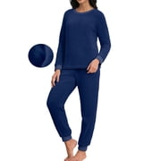 MINTREUS Womens Christmas Flannel Fuzzy Pajamas - Plush Fleece Set with Pockets | Holiday Gift & Toasty Loungewear