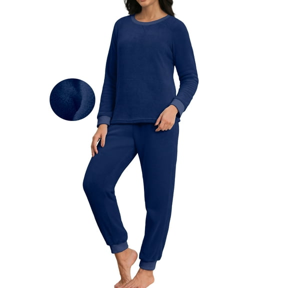 MINTREUS Womens Christmas Fannel Fuzzy Pajamas - Plush Fleece Set with Pockets | Holiday Gift & Toasty Loungewear