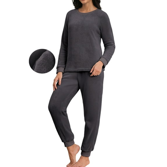 MINTREUS Womens Christmas Fannel Fuzzy Pajamas - Plush Fleece Set with Pockets | Holiday Gift & Toasty Loungewear