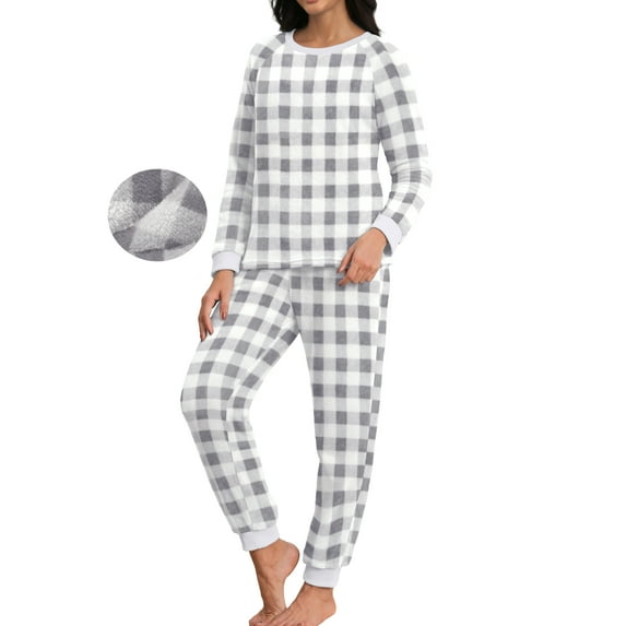 MINTREUS Womens Christmas Fannel Fuzzy Pajamas - Plush Fleece Set with Pockets | Holiday Gift & Toasty Loungewear