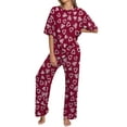 thumbnail image 1 of MINTREUS Valentine's Day Lounge Sets for Women Knit Short Sleeve Tops and Long Pants Soft Comfy Pajamas Set Oversized 2 Piece Outfits S-2X, 1 of 8