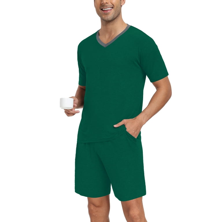 Mens pajama shorts set hotsell
