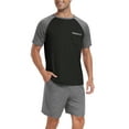 MINTREUS Men's Pajama Set Short sleeved Round Neck 2piece Set Men's