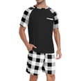 thumbnail image 1 of MINTREUS Men's Pajamas Colors Contrast Short Sleeve Round Neck 2-piece Set Men's Loose Shorts Casual Set Raglan Pajamas, 1 of 6