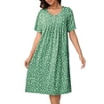 thumbnail image 1 of MINTREUS Nightgown Short Sleeve for Women Sleepwear V Neck Nightshirt House Dress with Pockets, 1 of 7
