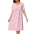 thumbnail image 1 of MINTREUS Nightgown Short Sleeve for Women Sleepwear V Neck Nightshirt House Dress with Pockets, 1 of 7