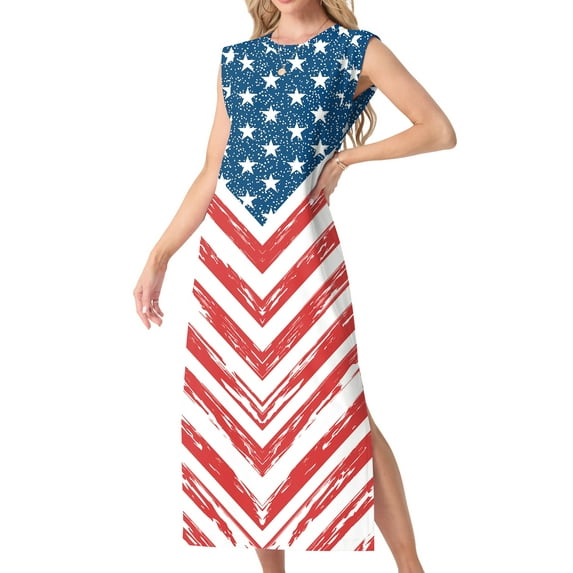 MINTREUS Nightgowns for Women Sleeveless Maxi Long Lounge Dress Lightweight Nightshirt with Pockets