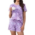 thumbnail image 1 of MINTREUS Pajama Set for Women 2 Piece Lounge Set Short Sleeve Tops and Shorts Soft Sleepwear with Pockets S-2X, 1 of 8