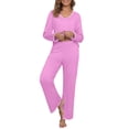 thumbnail image 1 of MINTREUS Pajamas Women's Long Sleeve Pj Set Soft 2 Piece Loungewear Sleepwear with Pockets, 1 of 5