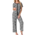 thumbnail image 1 of MINTREUS Pajama Sets for Women Short Sleeve Sleepwear Button Down Pjs Soft 2 Piece Lounge Sets with Pockets, 1 of 7