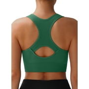 Racerback Sports Bras for Women - Padded Seamless Support Bra for Yoga Gym Workout Fitness