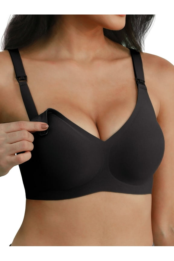 Nursing Bras for Breastfeeding Seamless Comfort Maternity Bra Pregnancy Sleep Bralette with Extra Extender