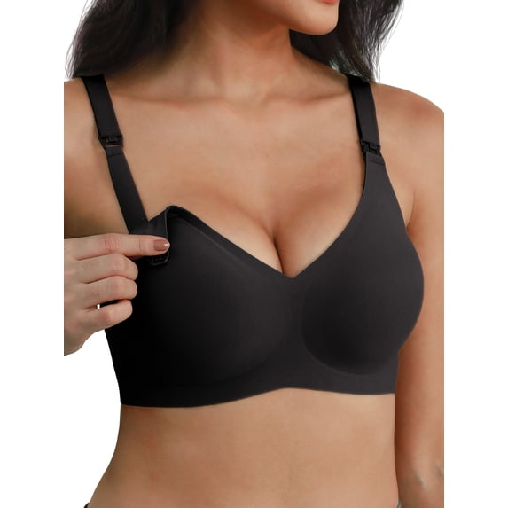 MINTREUS Nursing Bras for Breastfeeding Seamless Comfort Maternity Bra Pregnancy Sleep Bralette with Extra Extender