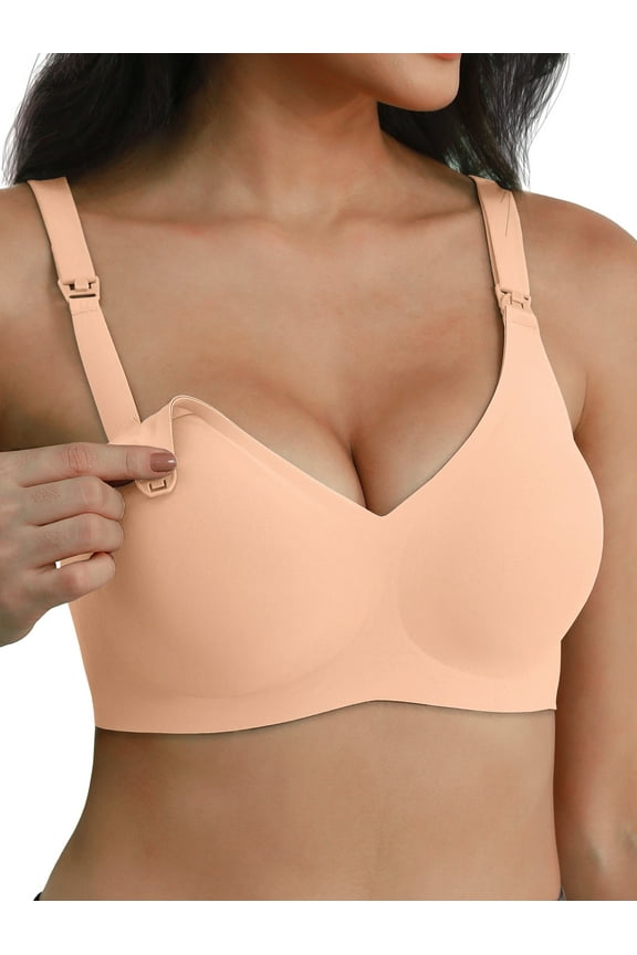 Nursing Bras for Breastfeeding Seamless Comfort Maternity Bra Pregnancy Sleep Bralette with Extra Extender