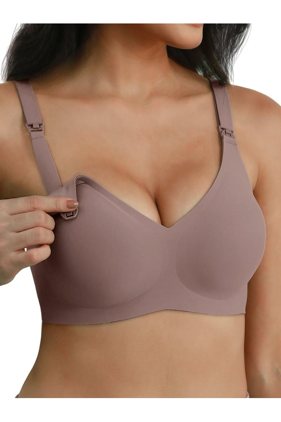 Nursing Bras for Breastfeeding Seamless Comfort Maternity Bra Pregnancy Sleep Bralette with Extra Extender