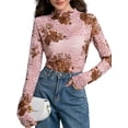 thumbnail image 1 of MINTREUS Lace Top with Long Sleeves Stand Collar Embroidered Floral Design Ideal for Parties and Clubs xs-xxl, 1 of 5