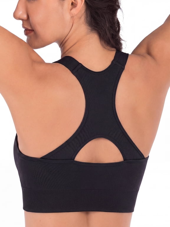 Sports Bras for Women,Padded Strappy Sports Bras Criss-Cross Back Medium Support Sports Bras with Removable Cups