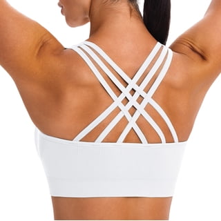 MINTREUS Sports Bras for Women,Padded Strappy Sports Bras Criss-Cross Back Yoga Cami Medium Support Sports Bras with Removable Cups