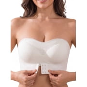 MINTREUS Strapless Bras for Women Wirefree Non-Slip Seamless Padded Bandeau Push up Jelly Bra