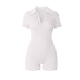 thumbnail image 1 of MINTREUS Women Rompers Short Sleeve V Neck Summer Casual Stretch Overalls Shorts Jumpsuit, 1 of 10