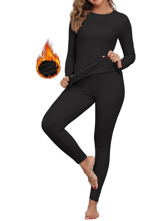 Thermal Underwear for Women Long Johns with Fleece Lined, Base Layer Women Cold Weather Top Bottom