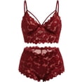 thumbnail image 1 of MINTREUS Lingerie for Women Lace Pajamas Lingerie Set High Waist Sleepwear Bra and Panty 2 Piece Nightwear S-2XL, 1 of 5