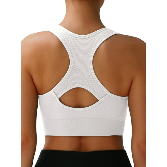 MINTREUS Racerback Sports Bras for Women - Padded Seamless Support Bra for Yoga Gym Workout Fitness