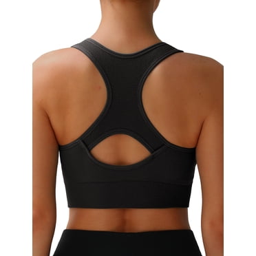 MINTREUS Racerback Sports Bras for Women - Padded Seamless Support Bra for Yoga Gym Workout Fitness