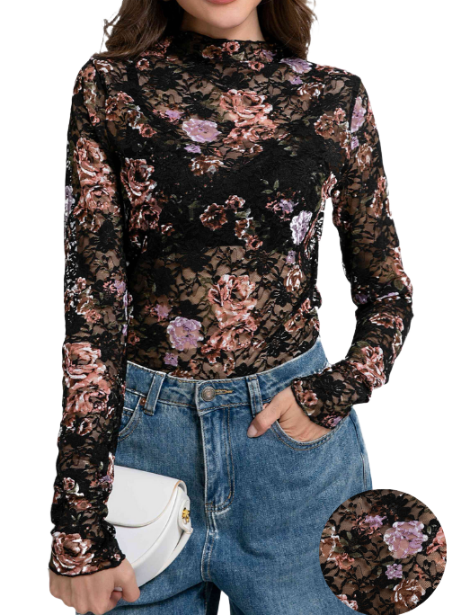 transparent floral top