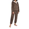 thumbnail image 1 of MINTREUS Women's Fluffy Pajamas Set Coral Fleece Pullover Pants Plush Sleepwear 2 Piece Pjs Set Warm Loungewear, 1 of 8