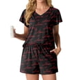 thumbnail image 1 of MINTREUS Women's Knit Pajamas Set Ruffle Sleeves Sleepwear Casual 2 Piece Pjs Soft Loungewear with Pockets, 1 of 5