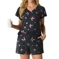 thumbnail image 1 of MINTREUS Women's Knit Pajamas Set Ruffle Sleeves Sleepwear Casual 2 Piece Pjs Soft Loungewear with Pockets, 1 of 6