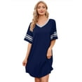 MINTREUS Women's Nightgown Short Sleeve Nightshirt V Neck Sleep Shirt Loose Loungewear Casual