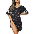 thumbnail image 1 of MINTREUS Women's Valentine's Day Nightgown Short Sleeve Nightshirt V Neck Sleep Shirt Loose Loungewear Casual Sleepwear S-3X, 1 of 8