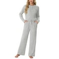 thumbnail image 1 of MINTREUS Women's Pajama Set Long Sleeve Lounge Set Ribbed knit Sleepwear Two Piece Pjs Set with Pocket, 1 of 7
