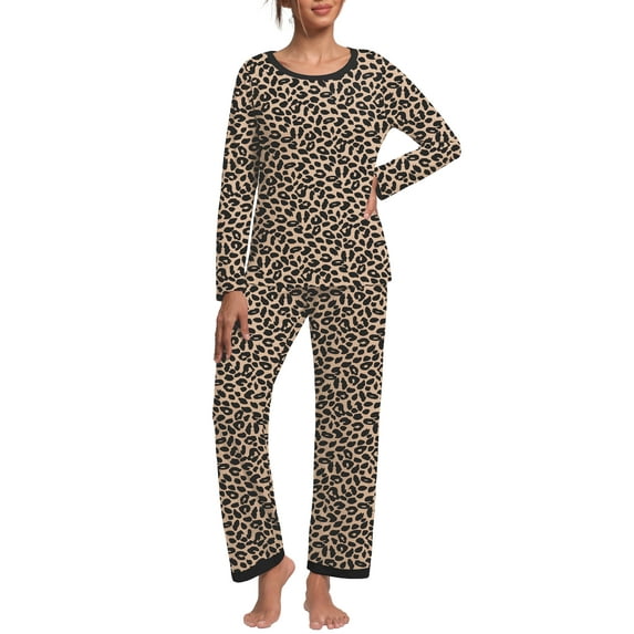 MINTREUS Women's Pajama Set Long Sleeve Sleepwear Ladies Soft Pjs Lounge Sets