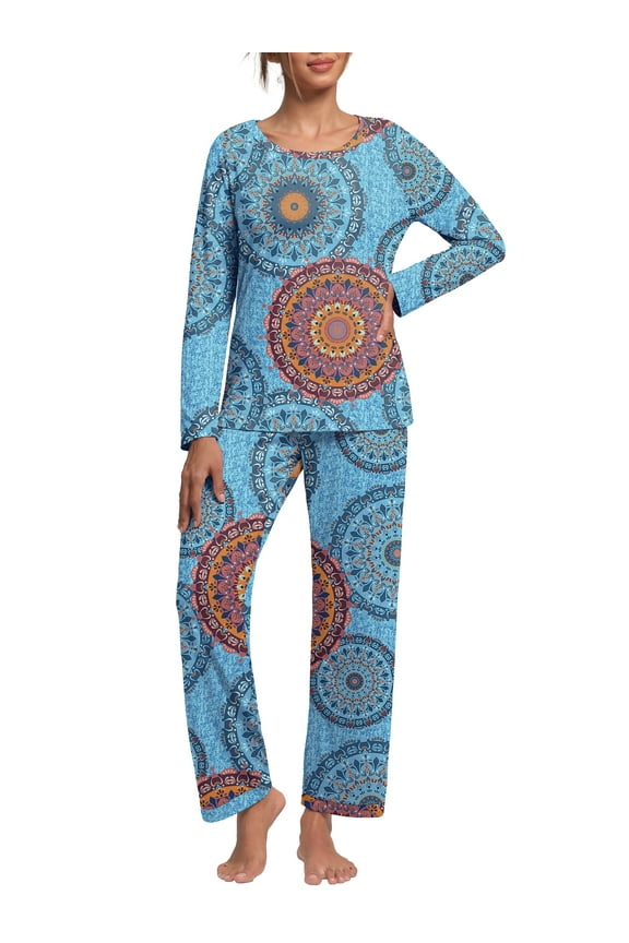 Women's Pajama Set Long Sleeve Sleepwear Ladies Soft Pjs Lounge Sets