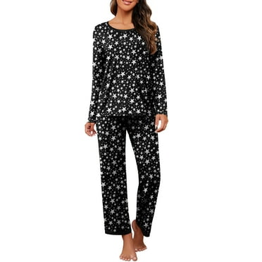 MINTREUS Women's Pajama Set Long Sleeve Sleepwear Ladies Soft Pjs Lounge Set