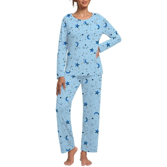 MINTREUS Women's Pajama Set Long Sleeve Sleepwear Ladies Soft Pjs Lounge Sets