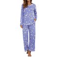 thumbnail image 1 of MINTREUS Women's Pajama Set Long Sleeve Sleepwear Set Soft Two Piece Matching Set with Pockets, 1 of 6