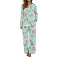 thumbnail image 1 of MINTREUS Women's Pajama Set Long Sleeve Sleepwear Set Soft Two Piece Matching Set with Pockets, 1 of 5