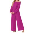 thumbnail image 1 of MINTREUS Women's Pajama Set Long Sleeve Sleepwear Set Soft Two Piece Matching Set with Pockets, 1 of 6